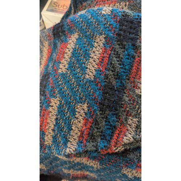 Vintage Jantzen ribbed sweater multi color geo print mens Extra Large - Picture 4 of 11